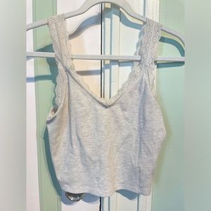 American Eagle. Cropped Tank Top. Grey. Medium